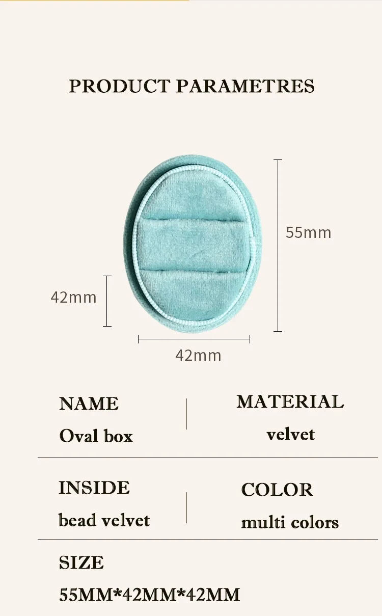 Multi-Colors Oval Ring Box Luxury Jewelry Packaging Display Wedding Rings Holder Earrings Holder