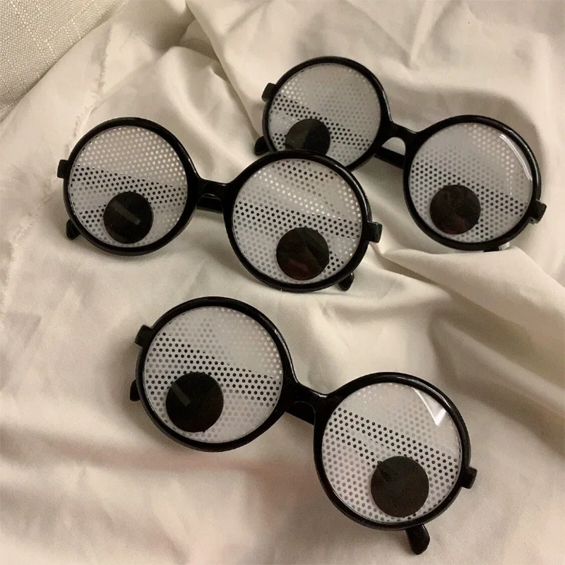New Type Creative Plastic Cute Will Turn the Eyeball Round Frame Funny Party Glasses Entertainment Game Novelty Toys