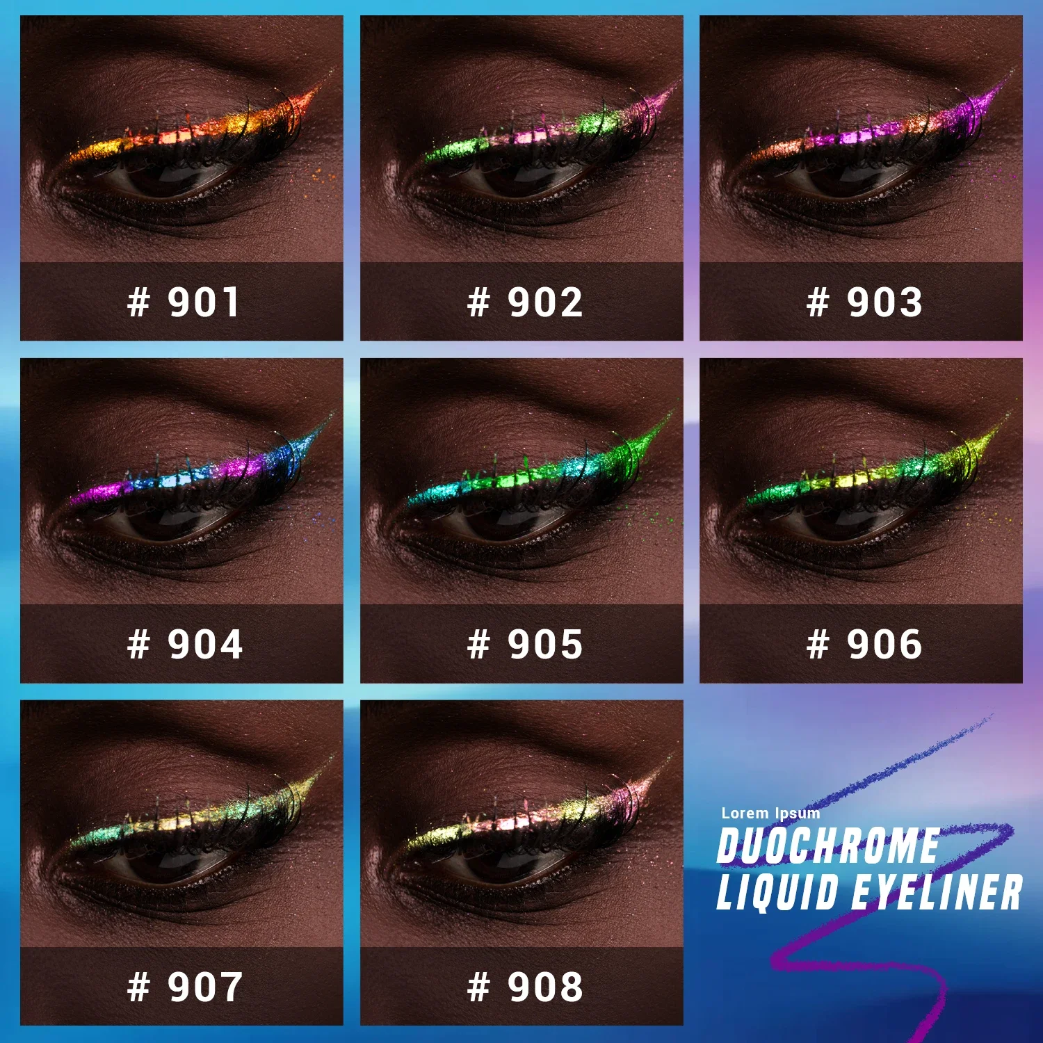 CHARMACY Multichrome Liquid Eyeliner Pen Glitter Waterproof  Long-lasting High Pigment Smudge-proof Eye Liner Makeup for Women 2