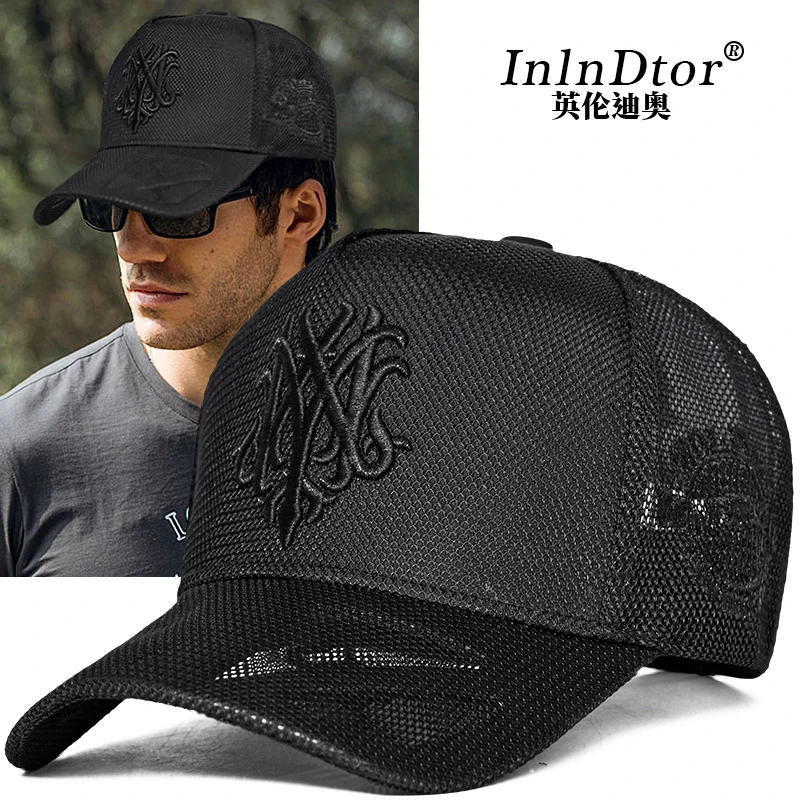 2025 summer mesh breathable high top baseball cap fashion face small big head bib hat casual for men
