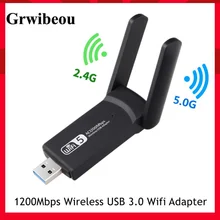 

Grwibeou 1200Mbps Wireless USB 3.0 Wifi Adapter 2.4Ghz 5GHz Dual Band 802.11AC RTL8812BU Dongle Network Card For Laptop Desktop