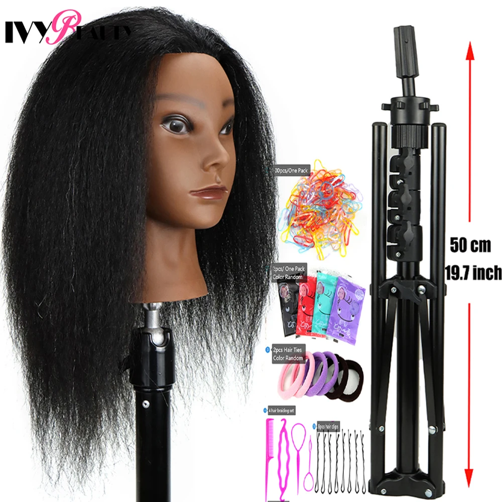 African Mannequin Head 100% Real Human Hair Mannequin