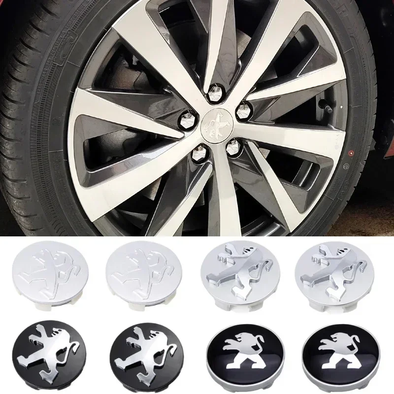 

4pcs 60mm Car Wheel Center Caps Hub Decorative Cover for 307 408 207 205 206 407 107 308 4008 507 508 5008 Car Styling
