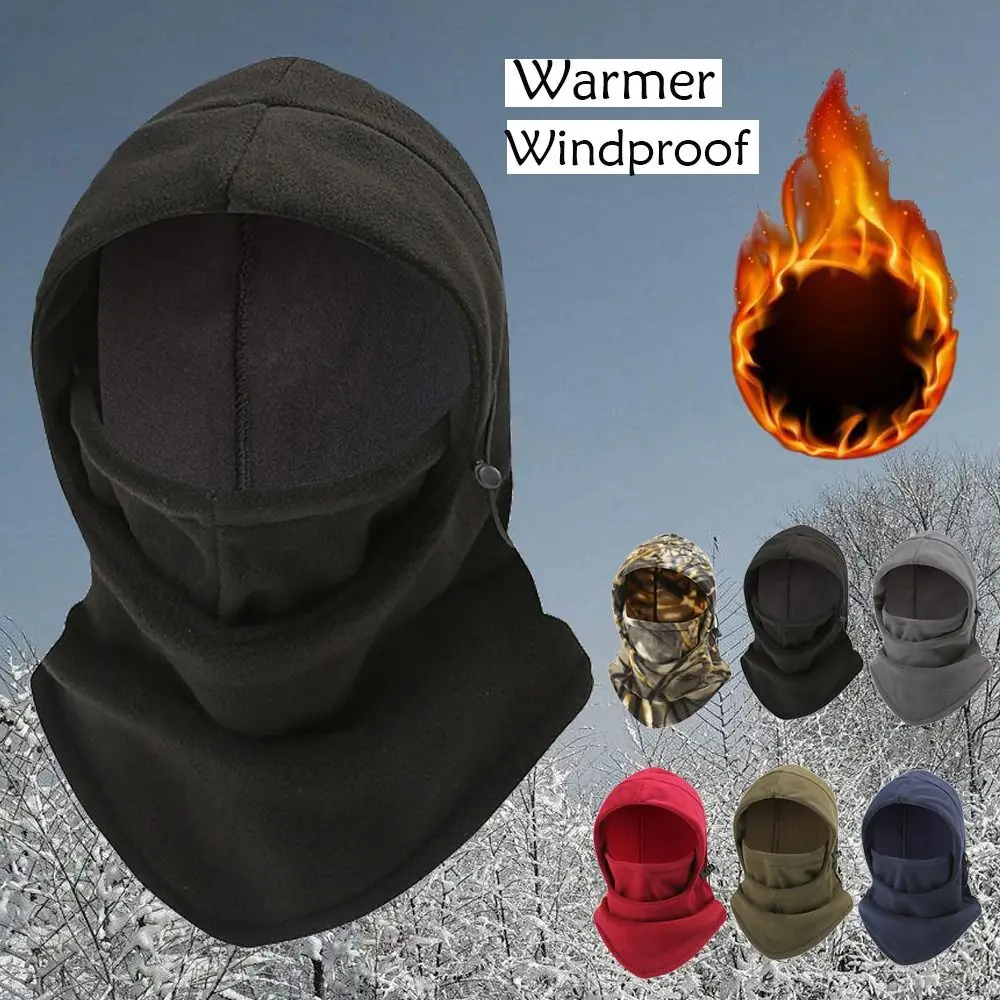 

Warmer Neck Balaclava Fashion Polar Fleece Full Face Ski Mask Caps Windproof Adjustable Beanies Women Man