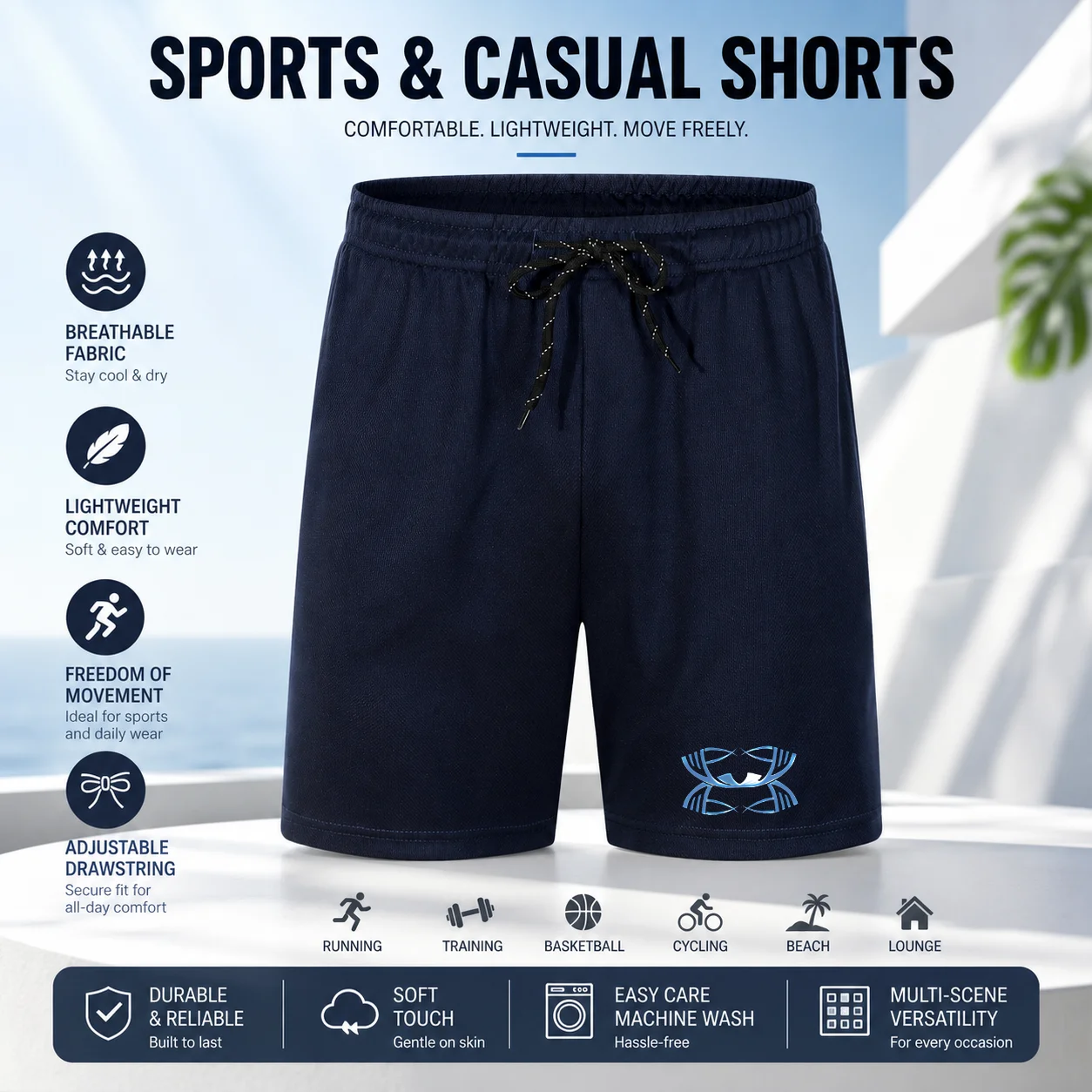 Men's Summer Casual Sport Shorts - Fashionable Straight Sweatpants