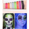 Halloween Face Body Painting Stick Cream Waterproof UV Light Neon Green Purple Pink Black White Paint Cream Party Art Makeup 4