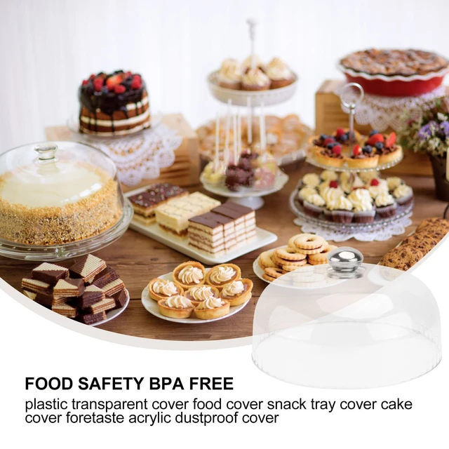 Cake Tray with Lid Clear Cake Stand with Dome Snack Serving Tray