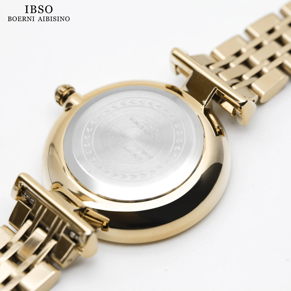 IBSO 2023 NEW Arrival Women Watch Set Simple Dial Quartz Movement Stainless Steel Strap Pearl Necklace Zircon Bracelet Watches