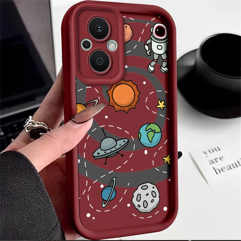 Cosmic Astronaut Silicone Phone Case - Anti-Drop Soft Cover