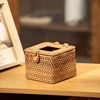 Elegant Handmade Rattan Tissue Box Napkin Storage Container Desktop Toilet Paper Dispenser for Home Office 3