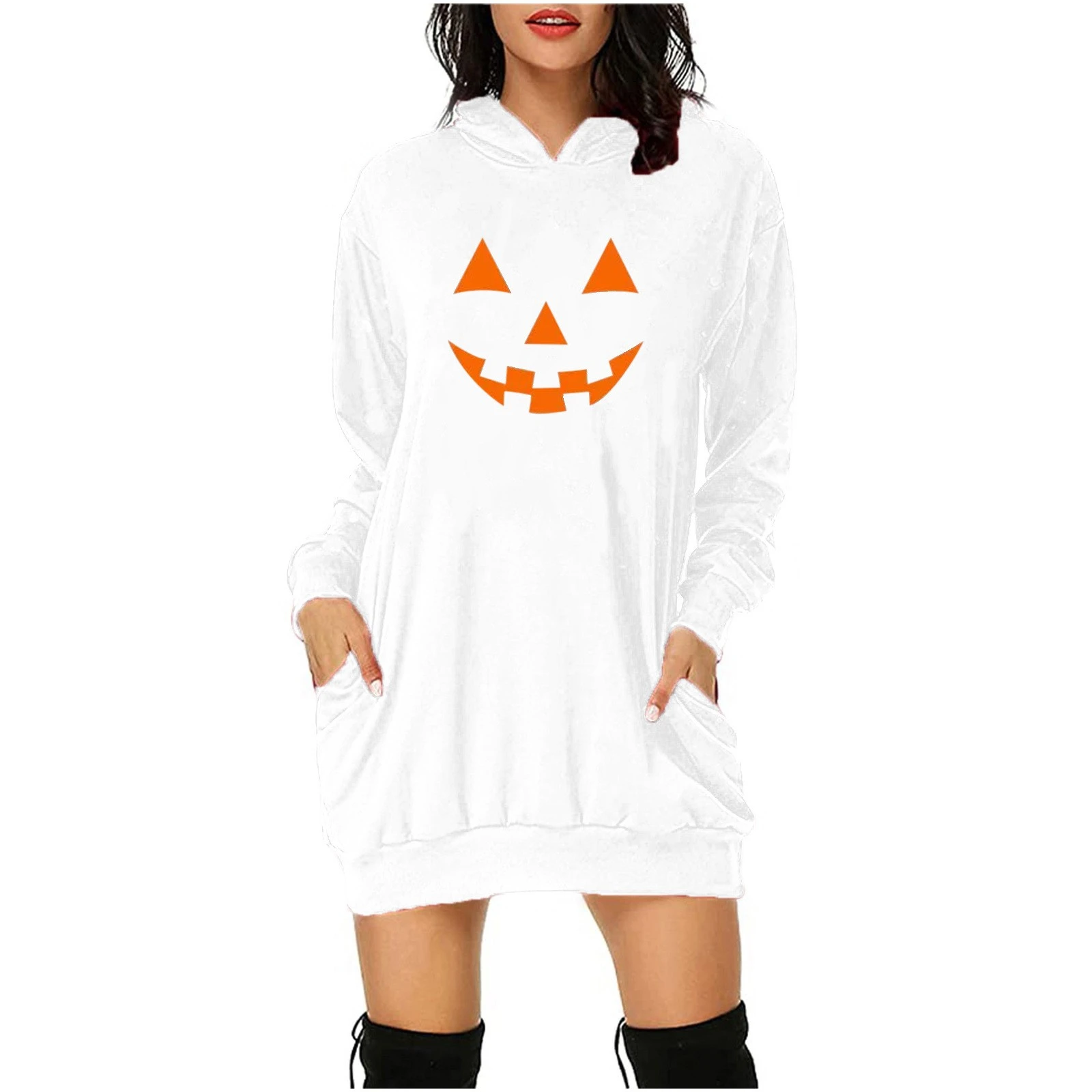 European and American Minimalist Face Printed Women's Hoodie 3D Loose Sports Casual Dress Fashion Versatile Hoodie