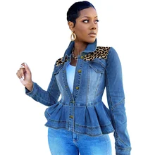

Vintage Ruffle Jeans Jackets Women 2022 Spring Short Casual Denim Coat Turn-Down Collar Single-breasted Long Sleeve Denim Jacket