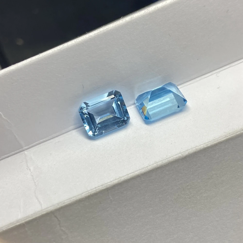 Emerald Cut 10*8mm 4.1 Carats Topaz Stone AAA High Quality Loose Natural Sky Blue Gemstones