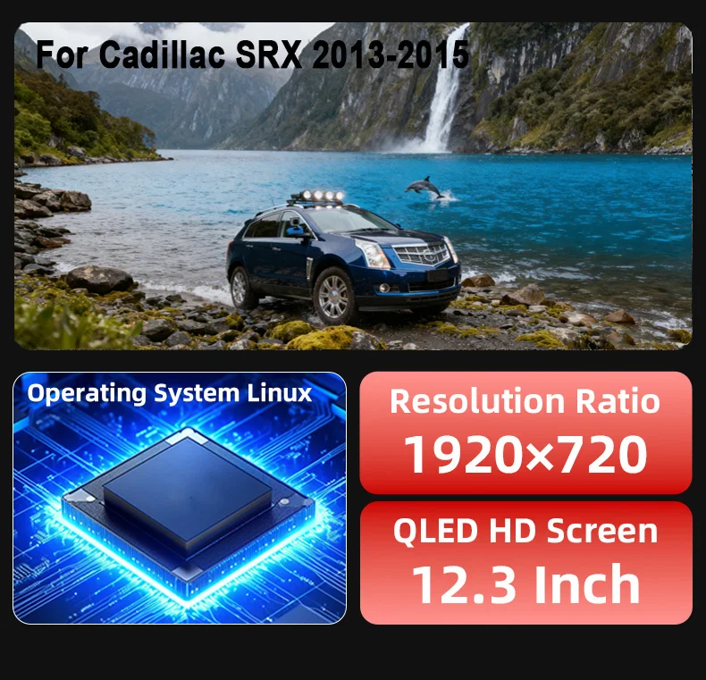 Digital Instrument Cluster For Cadillac SRX 2013-2015 Wireless CarPlay Speedomet