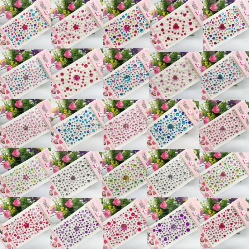New Stickers On The Face Rhinestone Makeup Bright Face Art Sticker Children's Temporary Tattoo Rhinestone For Strasse Makeup 2