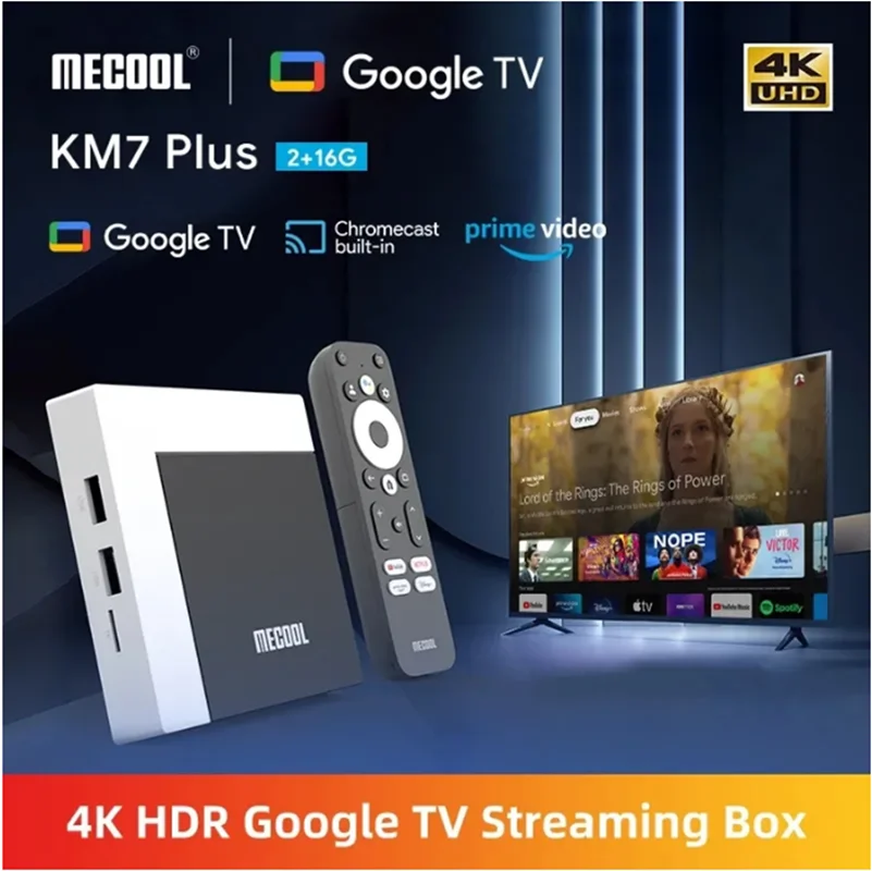 TV Box MECOOL KM7 Plus Android 11 Netflix 4k Google Certified 2GB DDR4 16GB ROM 100M LAN Internet S905Y4 AV1 Home Media Player