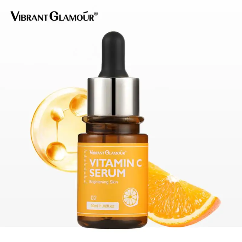 GLAMOUR Vitamin C Face Serum Moisturizing Whitening Brighten Anti-Aging Anti-Wrinkle Fades Fine Lines Facial Skin Care