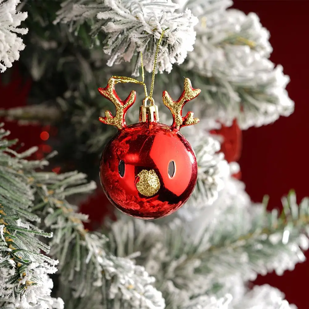 

Fashion Elk Ornament 2024 New Year Scene Layout Christmas Tree Ornaments Plastic Ceiling Pendant Hanging Ball For Party Z9Y6