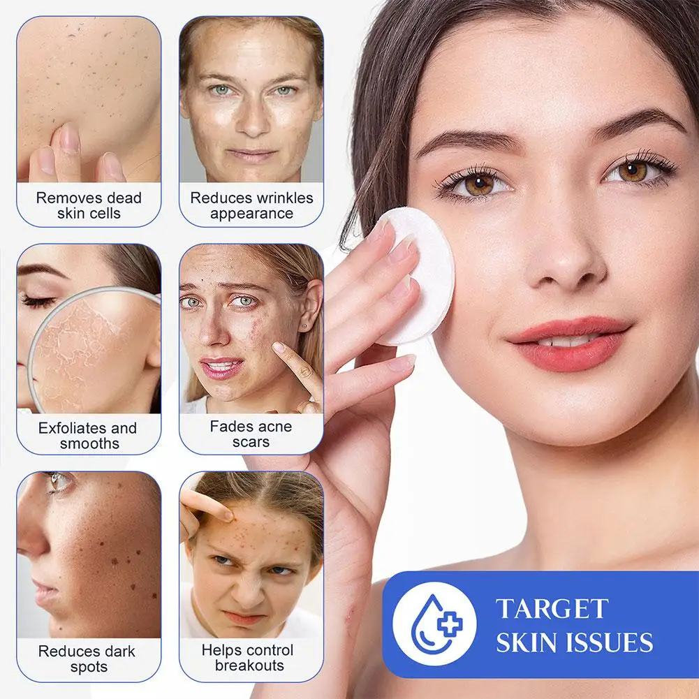 Glycolic Acid Facial Pads Exfoliating Brightening Moisturizing Fruit Acid Pads With Salicylic Acid Deep Cleaning Pads Skin Care 3