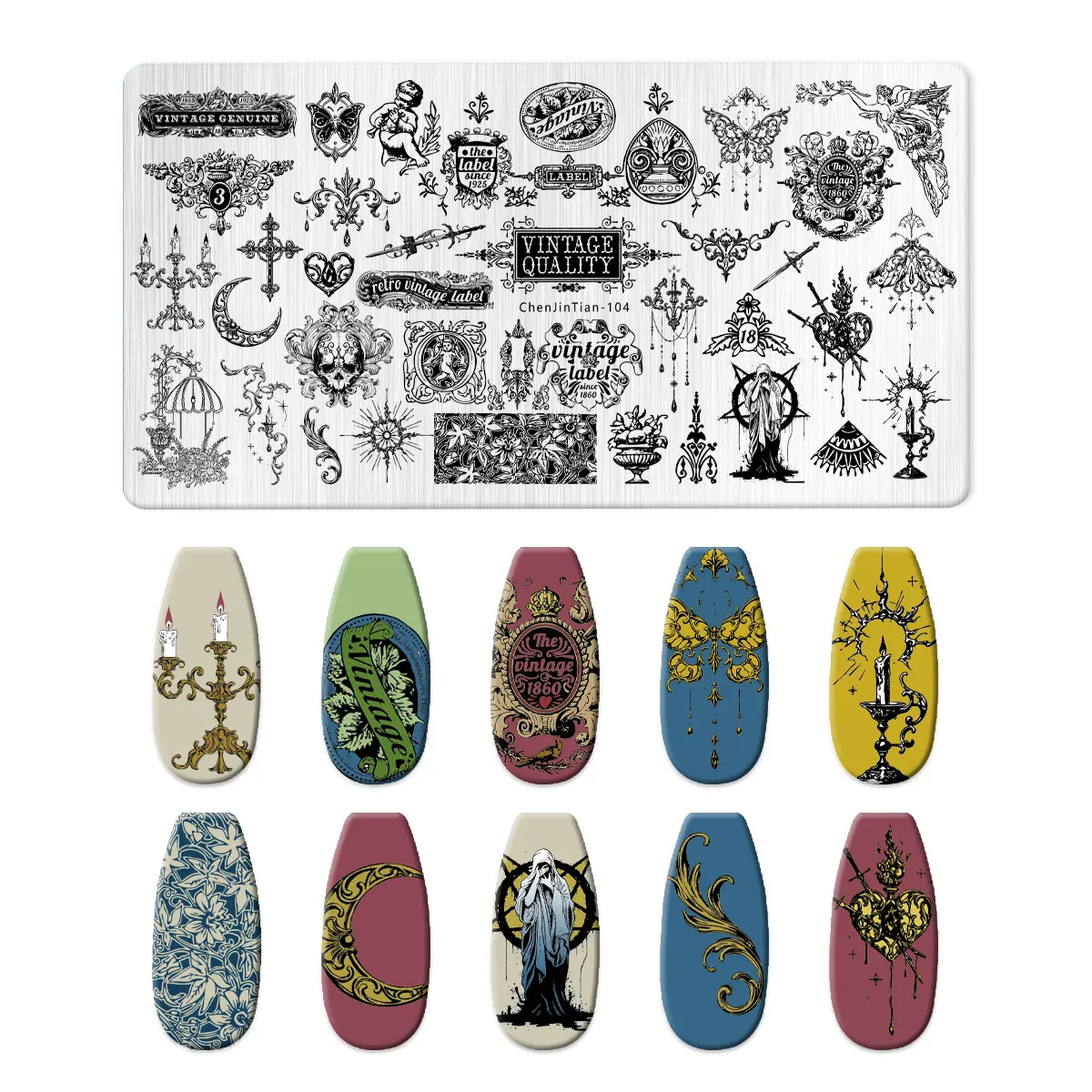 Flowers Nail Art Stamping Plates Fish Plant Leaf Snake Orchid Animal Print French Tip Nail Stamp Template Stencil Manicure Tools 6