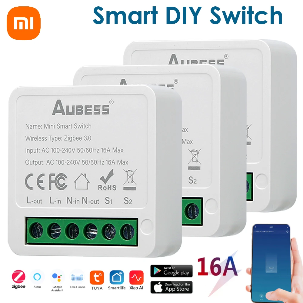 

Умный выключатель Xiaomi ZigBee 3,0, 16 А, автоматизация умного дома