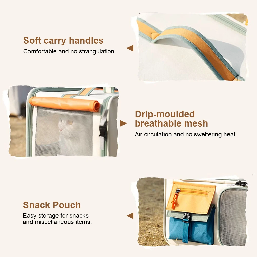 Breathable Dog & Cat Travel Carrier Backpack – Ventilated Mesh Pet Bag with Transparent Window