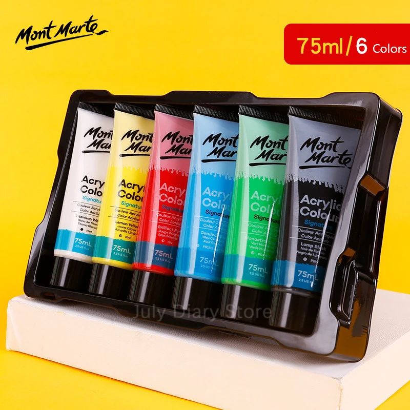 Mont Marte Waterproof Acrylic Paint Set 18/24 Colors 36ml Perfect For  Canvas Wood Fabric Leather Cardboard Paper And Crafts - Acrylic Paints -  AliExpress