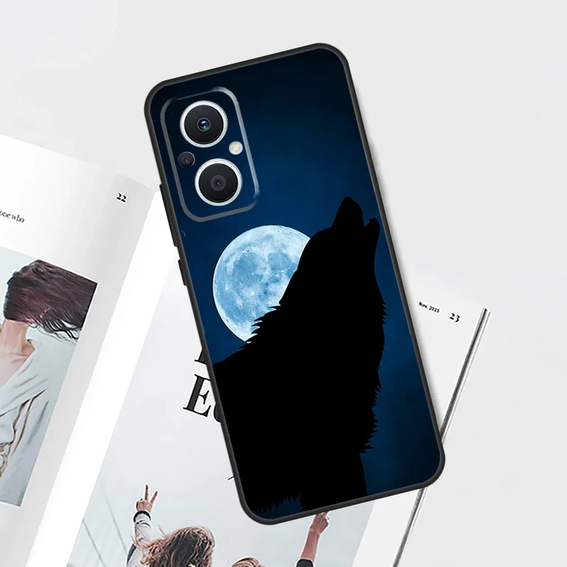 Moon Roaring Wolf Design Phone Case Cover