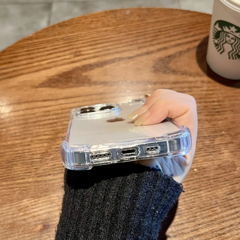 Soft Transparent Phone Case For iPhone 11 12 13 14 15 16 Pro Max X Xs XR Max 7 8 Plus Mini TPU Clear Shockproof Cases Cover - 5