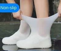 1 paire de couvre-chaussures imperméables en Silicone, en caoutchouc résistant aux lèvres, équipement de pluie, accessoires pour les jours de pluie en plein air 4