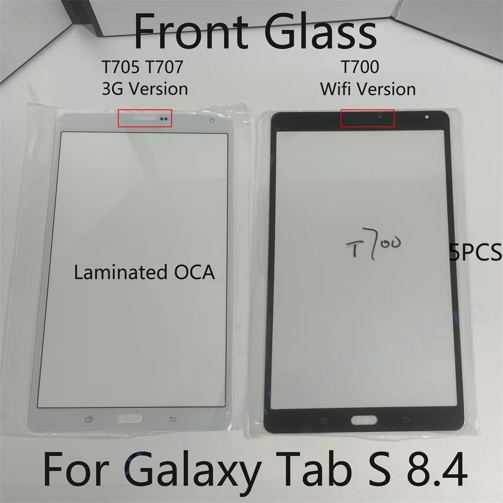 5pcs LCD Touch Screen Front Outer Glass OCA Lens Replacement Tablet