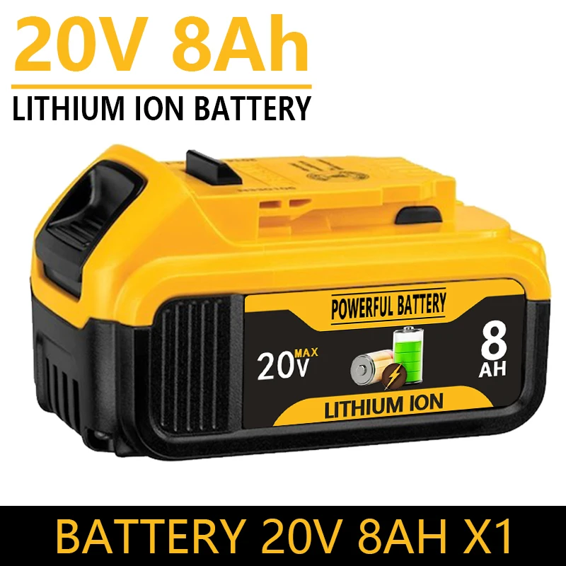 

20V 4.0Ah 5.0Ah 6.0Ah 8.0Ah DCB200 Replacement 18650 Battery, for DeWalt MAX DCB205 DCB201 DCB203 for DeWalt Power Tool Battery