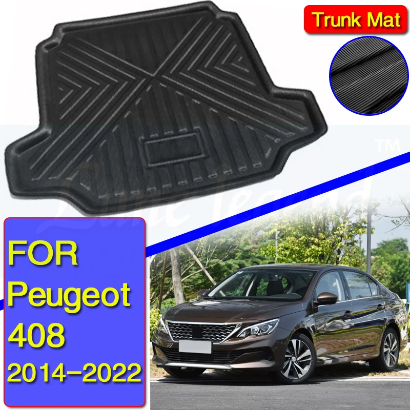 Per Peugeot 408 2014-2022 Car-Styling Car Rear Boot Liner Trunk Cargo Mat Vassoio Pavimento Tappeto Fango Pad Tappetino Impermeabile