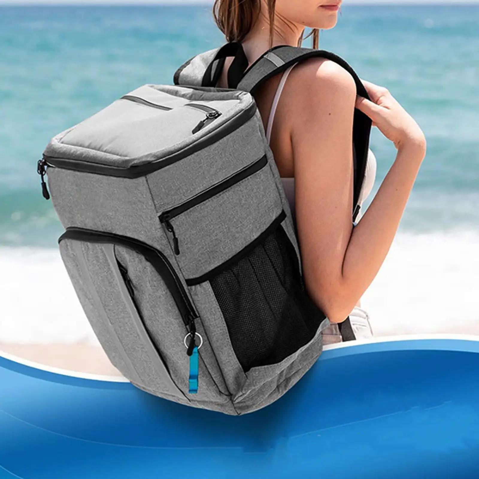 Insulated Cooler Backpack, Thermal Bag, Leakproof Lunch Backpack for Beach Hiking Fishing Camping