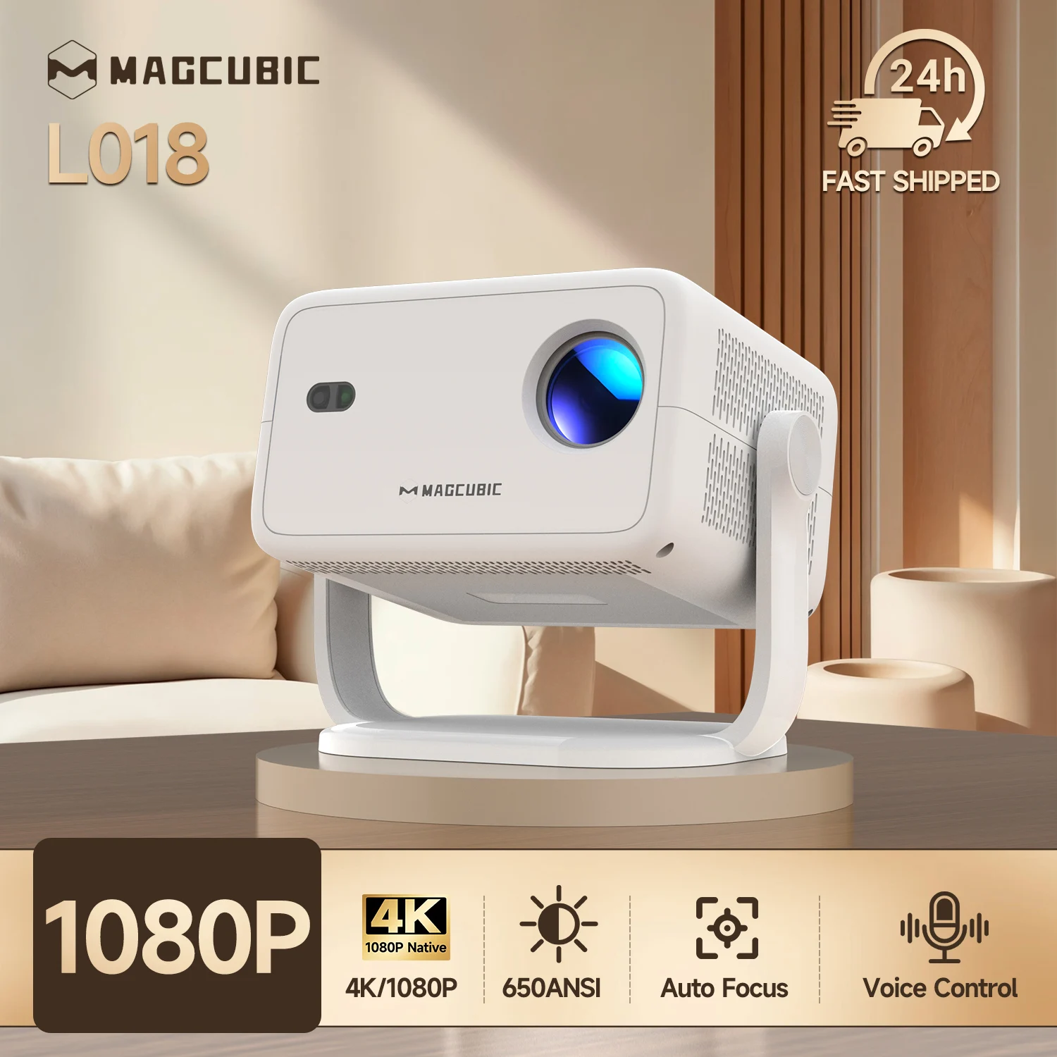Magcubic L018 4K Android14 Projector 700ANSI Auto...