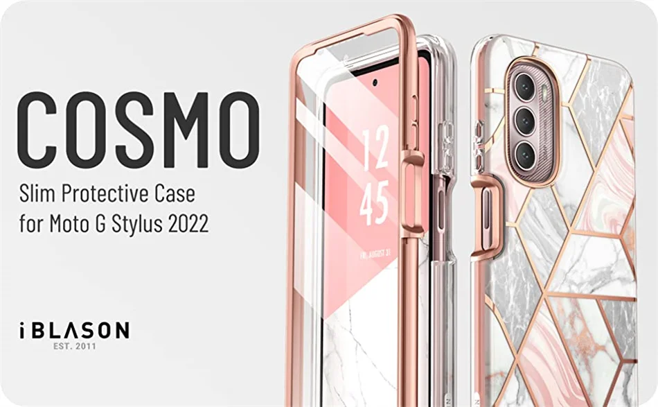 For Moto G Stylus Case 5G (2022) I-BLASON Cosmo Cosmo Slim Full-Body Stylish Protective Case with Built-in Screen Protector