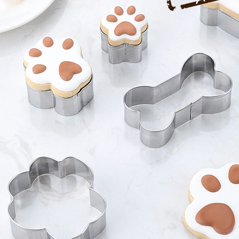 Description Picture 6 of itemDog Bone Cookie Cutter Mould Stainless Steel Dog Paw Dog Footprint Biscuit Mold Fondant Pastry Decor Baking Tools