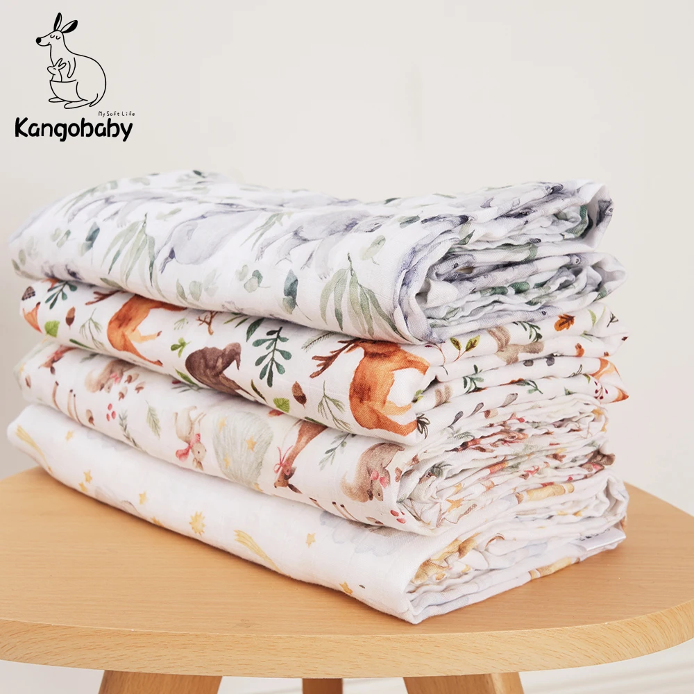 Kangobaby #My Soft Life# All Season Fashion Premier Quality Baby Muslin Swaddle Blanket Cotton Newborn Wrap Infant Quilt kangobaby my soft life premier quality digital print muslin swaddle blanket high grade gift box for newborn baby