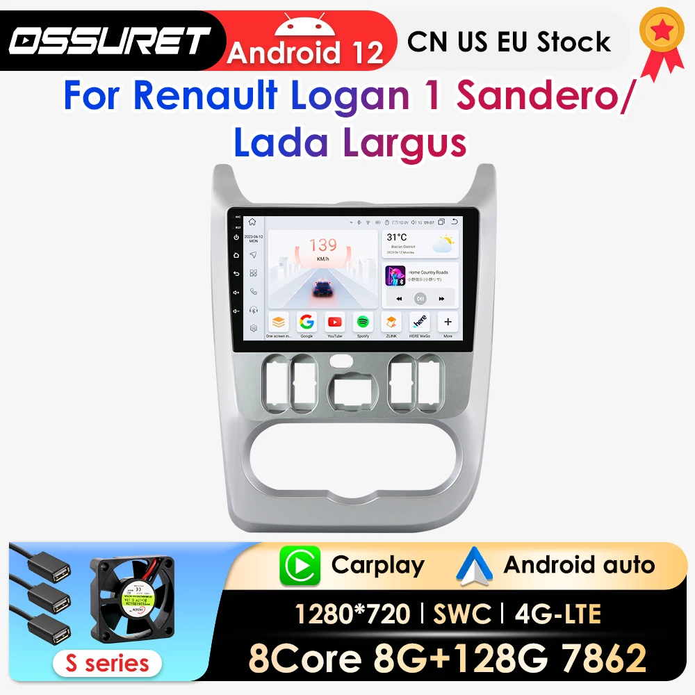 

AI Carplay Android Auto Car Radio For Renault Logan Sandero/Lada Largus Car Intelligent Systems Audio Navi GPS Autoradio 7862