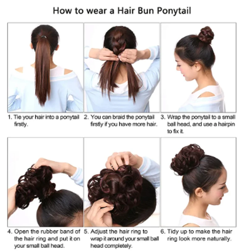 Messy Curly Hair Bun Synthetic High Temperture Fiber Hair Invisible Hair Wrap Curly Ponytail Elastic Hairbund