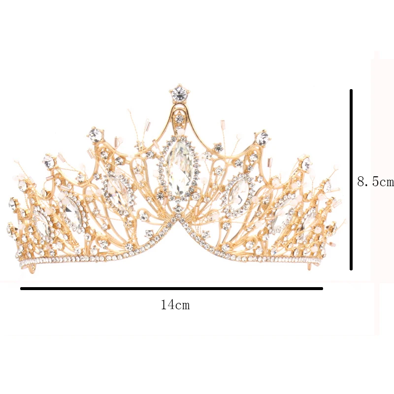 Himstory feito à mão elegante deslumbrante cristais claros noivas tiaras  coroas nupcial headpieces baile de formatura festa cabeça vestir vestido  acessório - AliExpress