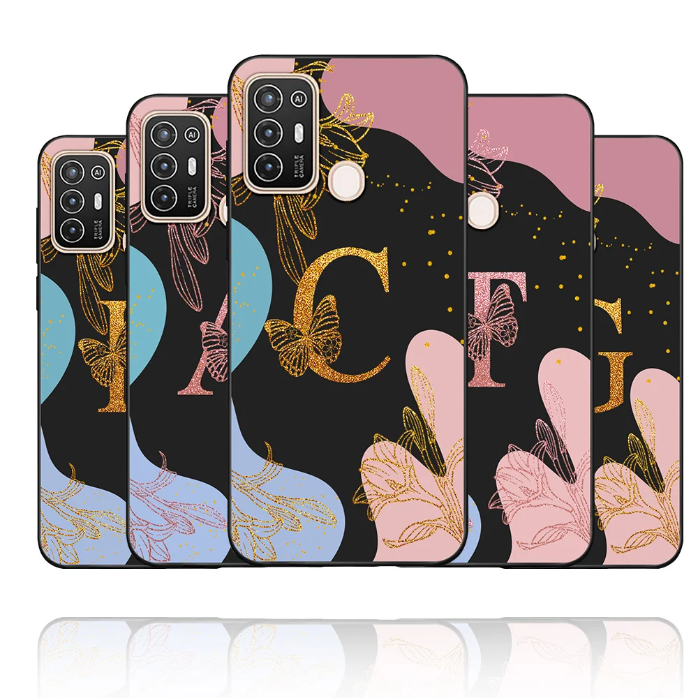 Per Zte Blade A52 Custodia Per Zte Blade A52 Lite Soft Silicone Fashion Flower Letters Cover Per Zte Bladea52 A52 Lite Fundas Coque