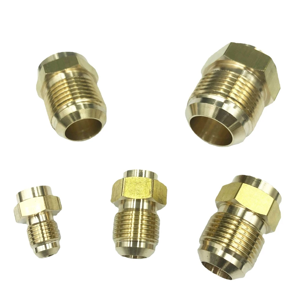 

Brass Air Conditioner Coupling Forged SAE 1/4 3/8 1/2 3/4 fit UNF Thread Welding Straight Flare Connecting Pipe Fitting Adapeter