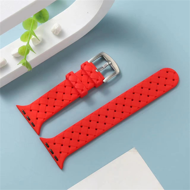 Texture Silicone Band For Apple Watch Band 7 6 SE 5 4 41mm 45mm 44mm 40mm Bracelet iWatch 3 2 1 Watchband 38mm 42mm Strap