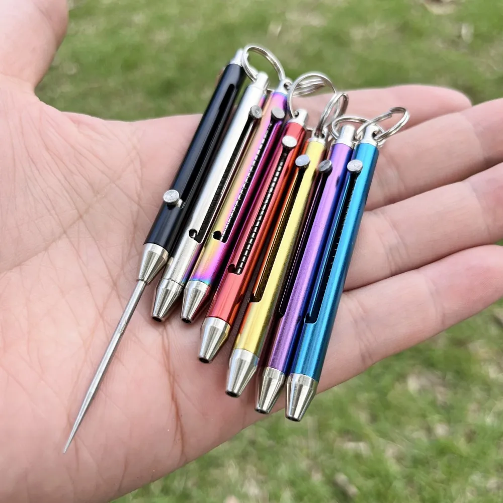 1pc Einstellbare Länge Titan Stahl Shisha Shisha Folie Poker Loch Puncher Zahnstocher Obst Nadel Werkzeug Tragbare Mit Schlüsselbund – Detail 6