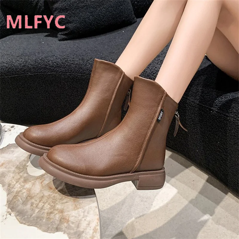 Short Boots Women Spring and Autumn New Versatile Boots Flat Bottom Boots female Single Boot Fashion ladies Boots