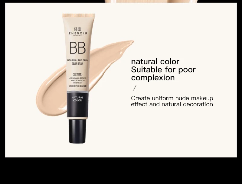 Description Picture 4 of itemBB Cream Face Full Concealer Brighten Makeup Base CC Cream Longlasting Liquid Foundation Cream for Waterproof Face High Coverage