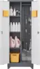 Broom Closet Storage Cabinet with Locking Doors,Cleaning Tool Cabinet,Metal Storage Cabinet with Shelves and Hanging R 1