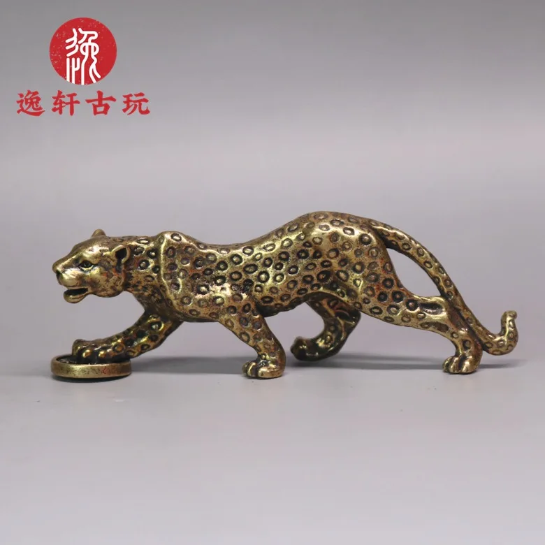 

Solid Copper Money Leopard Brass Bronze Mini Copper Leopard Hand Handle Piece Play Small Copper Piece