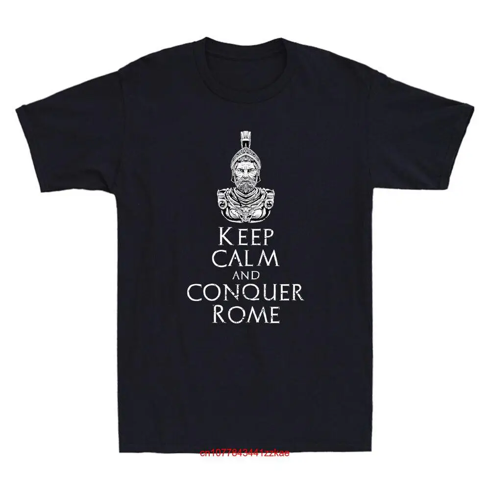 Винтажная Мужская черная футболка с длинным или коротким рукавом, Ганнибал Барка, сохраняйте спокойствие и Покорите Римский Картаж